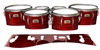 Yamaha 8200 Field Corps Tenor Drum Slips - Lateral Brush Strokes Red and Black (Red)