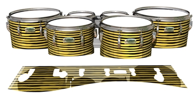 Yamaha 8200 Field Corps Tenor Drum Slips - Lateral Brush Strokes Yellow and Black (Yellow)