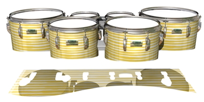 Yamaha 8200 Field Corps Tenor Drum Slips - Lateral Brush Strokes Yellow and White (Yellow)