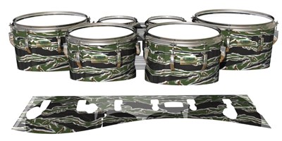 Yamaha 8200 Field Corps Tenor Drum Slips - Liberator Tiger Camouflage (Green)