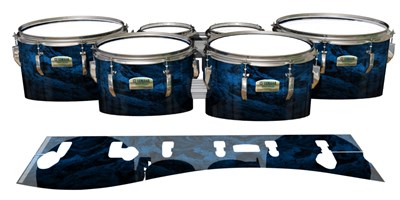 Yamaha 8200 Field Corps Tenor Drum Slips - Ocean GEO Marble Fade (Blue)