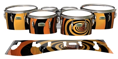 Yamaha 8200 Field Corps Tenor Drum Slips - Orange Vortex Illusion (Themed)2