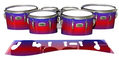 Yamaha 8200 Field Corps Tenor Drum Slips - Orion Fade (Blue) (Red)