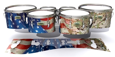 Yamaha 8200 Field Corps Tenor Drum Slips - Patriotic Camo Fade