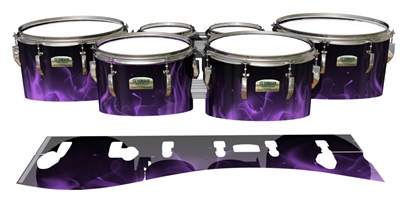 Yamaha 8200 Field Corps Tenor Drum Slips - Purple Flames (Themed)