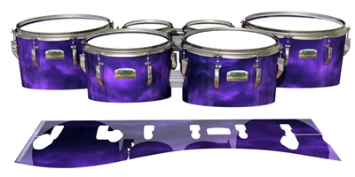 Yamaha 8200 Field Corps Tenor Drum Slips - Purple Smokey Clouds (Themed)