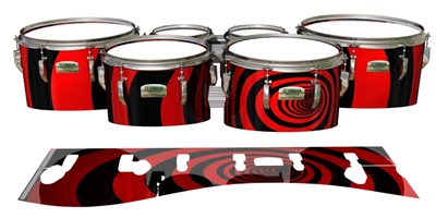 Yamaha 8200 Field Corps Tenor Drum Slips - Red Vortex Illusion (Themed)