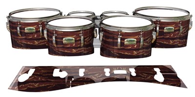Yamaha 8200 Field Corps Tenor Drum Slips - Sabertooth Tiger Camouflage (Red)