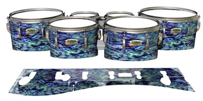 Yamaha 8200 Field Corps Tenor Drum Slips - Seabed Abalone (Blue) (Aqua)