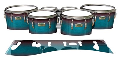 Yamaha 8200 Field Corps Tenor Drum Slips - Shark Attack (Aqua) (Red)