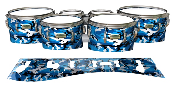 Yamaha 8200 Field Corps Tenor Drum Slips - Sky Blue Traditional Camouflage (Blue)