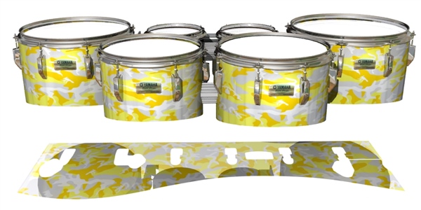 Yamaha 8200 Field Corps Tenor Drum Slips - Solar Blizzard Traditional Camouflage (Yellow)