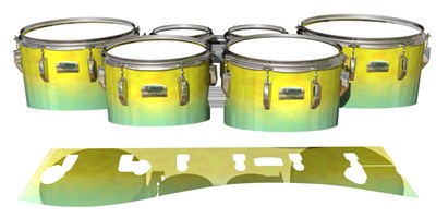 Yamaha 8200 Field Corps Tenor Drum Slips - Springtime Fade (Yellow) (Aqua)