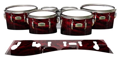 Yamaha 8200 Field Corps Tenor Drum Slips - Volcano GEO Marble Fade (Red)