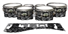 Yamaha 8200 Field Corps Tenor Drum Slips - Wave Brush Strokes Black and White (Neutral)