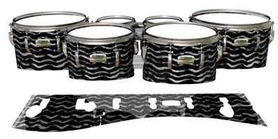 Yamaha 8200 Field Corps Tenor Drum Slips - Wave Brush Strokes Grey and Black (Neutral)