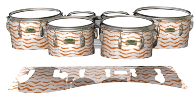 Yamaha 8200 Field Corps Tenor Drum Slips - Wave Brush Strokes Orange and White (Orange)