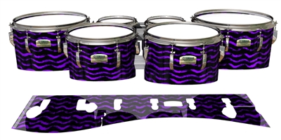 Yamaha 8200 Field Corps Tenor Drum Slips - Wave Brush Strokes Purple and Black (Purple)