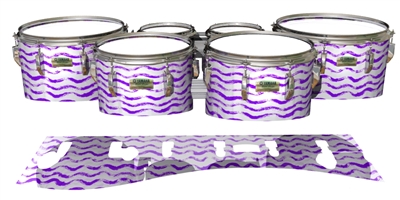 Yamaha 8200 Field Corps Tenor Drum Slips - Wave Brush Strokes Purple and White (Purple)