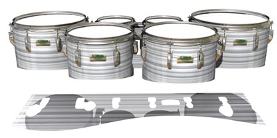 Yamaha 8200 Field Corps Tenor Drum Slips - White Horizon Stripes (Neutral)