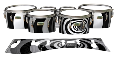 Yamaha 8200 Field Corps Tenor Drum Slips - White Vortex Illusion (Themed)