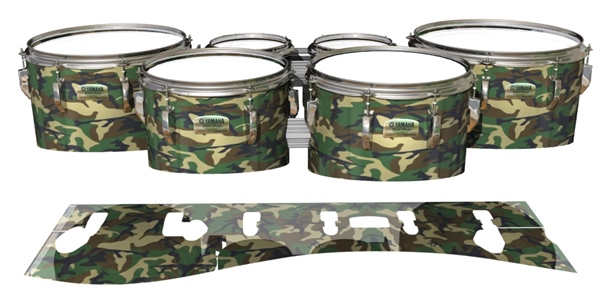 Yamaha 8200 Field Corps Tenor Drum Slips - Woodland Traditional Camouflage (Neutral)