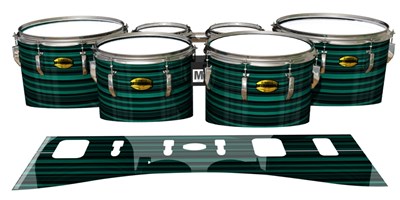 Yamaha 8300 Field Corps Tenor Drum Slips - Aqua Horizon Stripes (Aqua)
