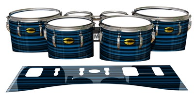 Yamaha 8300 Field Corps Tenor Drum Slips - Blue Horizon Stripes (Blue)