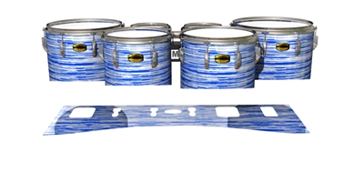 Yamaha 8300 Field Corps Tenor Drum Slips - Chaos Brush Strokes Blue and White (Blue)