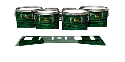 Yamaha 8300 Field Corps Tenor Drum Slips - Chaos Brush Strokes Green and Black (Green)