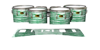 Yamaha 8300 Field Corps Tenor Drum Slips - Chaos Brush Strokes Green and White (Green)