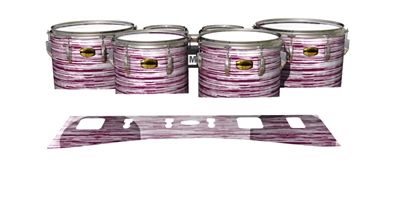 Yamaha 8300 Field Corps Tenor Drum Slips - Chaos Brush Strokes Maroon and White (Red)