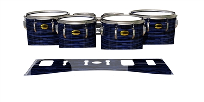 Yamaha 8300 Field Corps Tenor Drum Slips - Chaos Brush Strokes Navy Blue and Black (Blue)