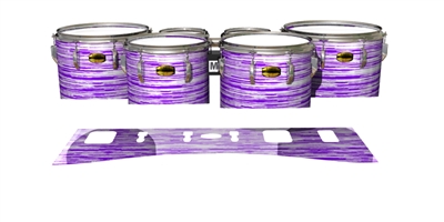 Yamaha 8300 Field Corps Tenor Drum Slips - Chaos Brush Strokes Purple and White (Purple)