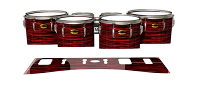 Yamaha 8300 Field Corps Tenor Drum Slips - Chaos Brush Strokes Red and Black (Red)