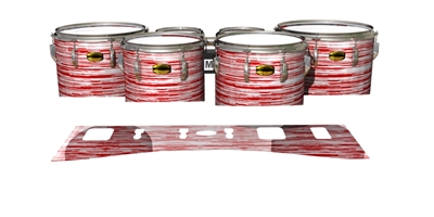 Yamaha 8300 Field Corps Tenor Drum Slips - Chaos Brush Strokes Red and White (Red)