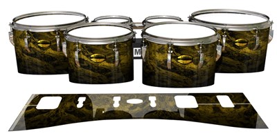 Yamaha 8300 Field Corps Tenor Drum Slips - Desert GEO Marble Fade (Yellow)