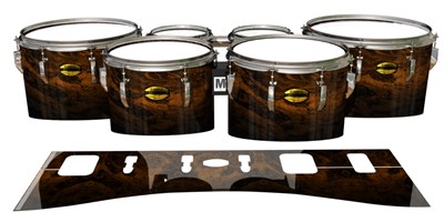 Yamaha 8300 Field Corps Tenor Drum Slips - Earth GEO Marble Fade (Neutral)