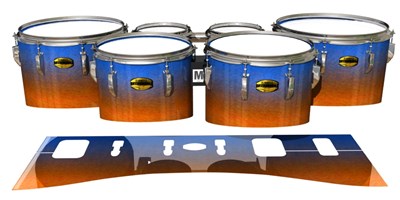 Yamaha 8300 Field Corps Tenor Drum Slips - Exuma Sunset (Blue) (Orange)