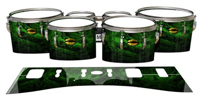 Yamaha 8300 Field Corps Tenor Drum Slips - Forest GEO Marble Fade (Green)