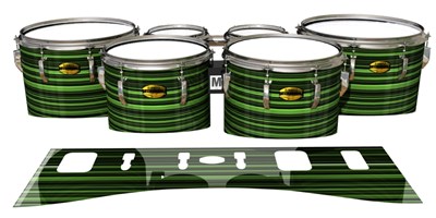 Yamaha 8300 Field Corps Tenor Drum Slips - Green Horizon Stripes (Green)