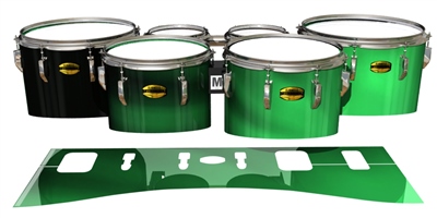 Yamaha 8300 Field Corps Tenor Drum Slips - Green Light Rays (Themed)