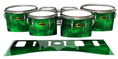 Yamaha 8300 Field Corps Tenor Drum Slips - Green Smokey Clouds (Themed)