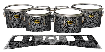 Yamaha 8300 Field Corps Tenor Drum Slips - Grey Paisley (Themed)