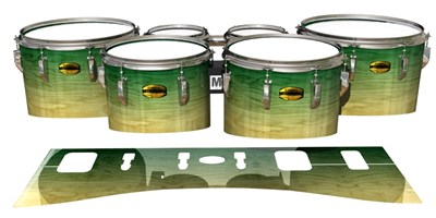 Yamaha 8300 Field Corps Tenor Drum Slips - Jungle Stain Fade (Green)