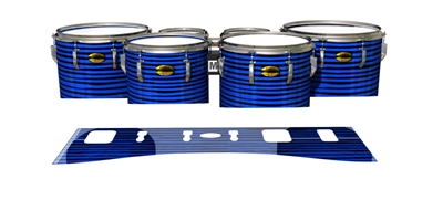 Yamaha 8300 Field Corps Tenor Drum Slips - Lateral Brush Strokes Blue and Black (Blue)