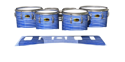Yamaha 8300 Field Corps Tenor Drum Slips - Lateral Brush Strokes Blue and White (Blue)