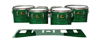 Yamaha 8300 Field Corps Tenor Drum Slips - Lateral Brush Strokes Green and Black (Green)