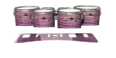 Yamaha 8300 Field Corps Tenor Drum Slips - Lateral Brush Strokes Maroon and White (Red)