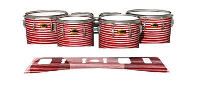 Yamaha 8300 Field Corps Tenor Drum Slips - Lateral Brush Strokes Red and White (Red)